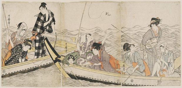 喜多川歌麿: Boats with Fishing Parties - ボストン美術館