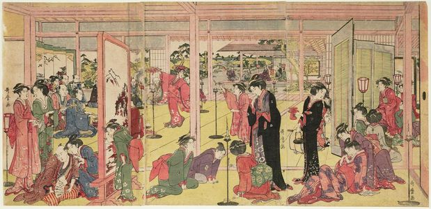 Kitagawa Utamaro: Santô Kyôden at a Daimyô's Mansion - Museum of Fine Arts