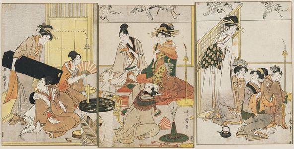 Kitagawa Utamaro: Niwaka Festival Performers in a Yoshiwara Teahouse - Museum of Fine Arts
