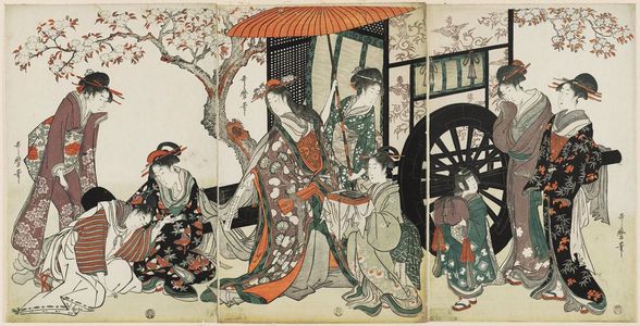 Kitagawa Utamaro: Parody of an Imperial Carriage Scene - Museum of Fine Arts