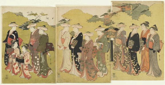 Hosoda Eishi: Women Visiting the Daishi Temple at Ueno - Museum of Fine Arts