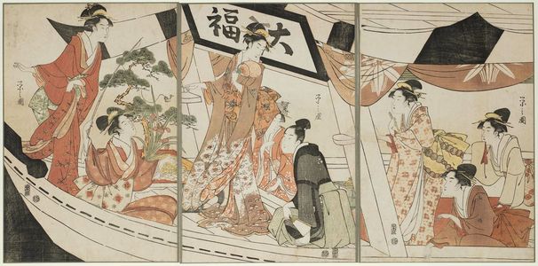 Hosoda Eishi: Party on the Daifuku Pleasure Boat - Museum of Fine Arts