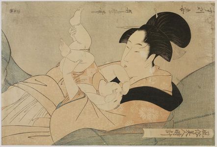 Kitagawa Utamaro: Hour of the Rat: The Mistress (Ne no koku, mekake), from the series Customs of Beauties around the Clock (Fûzoku bijin tokei) - Museum of Fine Arts