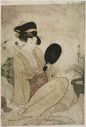 Kitagawa Utamaro: Mother and Child Playing with Mirror - Museum of Fine Arts