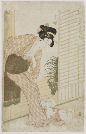 Kitagawa Utamaro: Sekishô, from the series Eight Modern Women with Children (Tôsei komochi hakkei) - Museum of Fine Arts