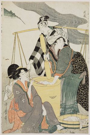 喜多川歌麿: Musashi Province, from the series Fashionable Six Jewel Rivers (Fûryû Mu Tamagawa) - ボストン美術館