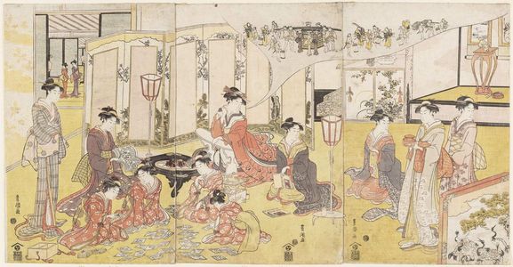 Utagawa Toyokuni I: A Lucky New Year Dream of a Mouse Wedding - Museum of Fine Arts