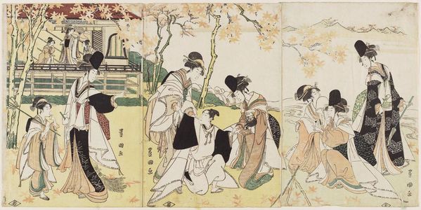 Utagawa Toyokuni I: Parody of Act Four of the play Genpei Nunobiki no Taki - Museum of Fine Arts