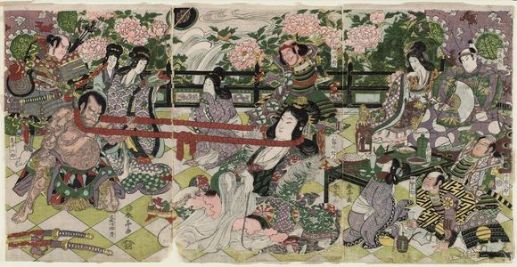 Katsukawa Shuntei: Neck-pulling Contest (Kubihiki) - Museum of Fine Arts