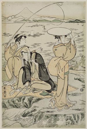 Kitagawa Utamaro: Fishing at Iwaya, Enoshima - Museum of Fine Arts