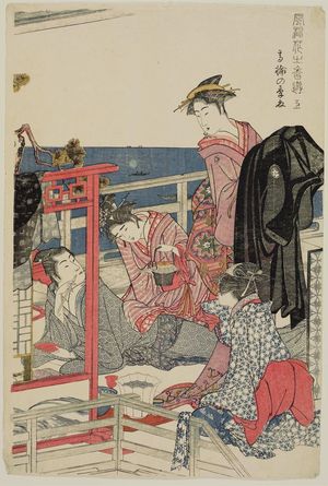 Kitagawa Utamaro: Late Summer at Takanawa, Right (Takanawa no kika, jô), from the series Elegant Pleasures: The Scent of Flowers (Fûryû hana no ka asobi) - Museum of Fine Arts