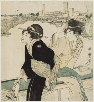 Kitagawa Utamaro: Women Playing Hanetsuki at New Year - Museum of Fine Arts