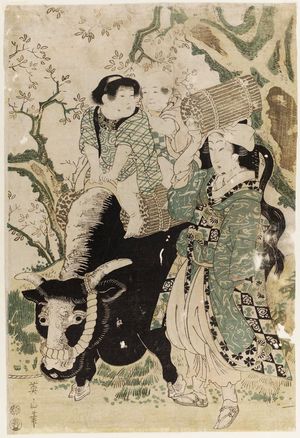 Kikugawa Eizan: Fashionable Women of Ohara in Spring (Fûryû haru no Ohara-me) - Museum of Fine Arts