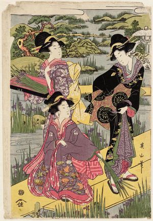 Kikugawa Eizan: Women in an Iris Garden - Museum of Fine Arts