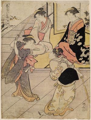 鳥居清長: Scene at Jôetsu's Mansion (Jôetsu yashiki no dan), from the series The Tale of Shiraishi, a Latter-day Taiheiki (Go-Taiheiki Shiraishi banashi) - ボストン美術館