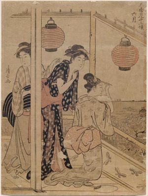 鳥居清長: The Seventh Month (Rokugatsu), from the series Twelve Months in the South (Minami jûni kô) - ボストン美術館
