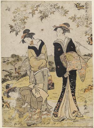 鳥居清長: The Fourth Month (Shigatsu), from the series Twelve Months in the South (Minami jûni kô) - ボストン美術館