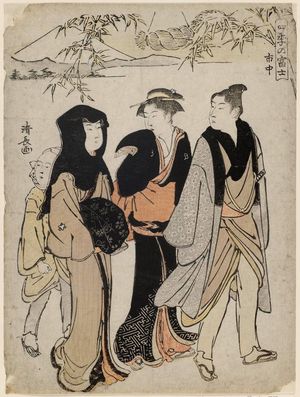 Torii Kiyonaga: In the CIty (Shichû), from the series Mount Fuji in the Four Seasons (Shiki no Fuji) - Museum of Fine Arts