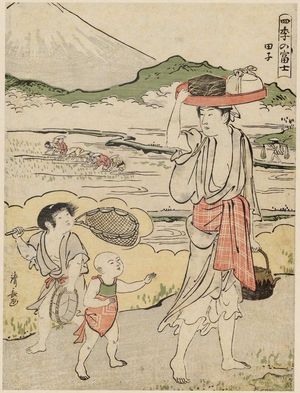 Torii Kiyonaga: Tago Bay, from the series Mount Fuji in the Four Seasons (Shiki no Fuji) - Museum of Fine Arts