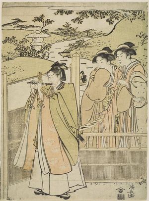 Torii Kiyonaga: A Modern Version of the Story of Ushiwakamaru Serenading Jôruri-hime - Museum of Fine Arts