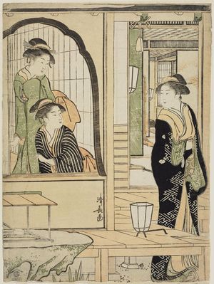 Torii Kiyonaga: A Modern Version of the Story of Ushiwakamaru Serenading Jôruri-hime - Museum of Fine Arts