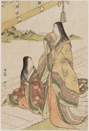 鳥居清長: Kunai-kyô (or Sei Shônagon?), from an untitled series of classical beauties - ボストン美術館