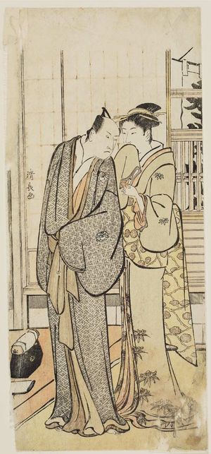 Torii Kiyonaga: Actor Ichikawa Yaozô III and a Geisha - Museum of Fine Arts