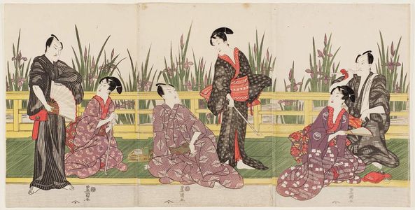 Utagawa Toyokuni I: Actors beside Iris Pond - Museum of Fine Arts