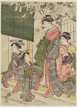 Hosoda Eishi: Autumn Lanterns in the Pleasure Quarters (Seirô shûtô), from the series Eight Views of Edo (Edo hakkei) - Museum of Fine Arts