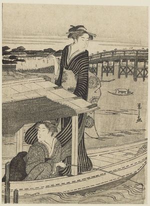 Hosoda Eishi: Two Women in a Pleasure Boat - Museum of Fine Arts