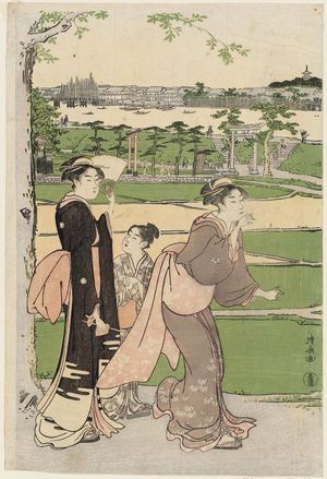 Torii Kiyonaga: Excursion to Mimeguri Shrine at Mukôjima - Museum of Fine Arts