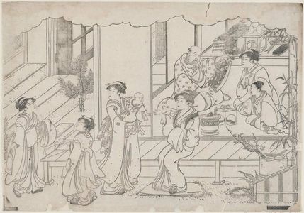 Torii Kiyonaga: The Opening of the Storehouse (Kurabiraki), from the album Saishiki mitsu no asa (Colors of the Triple Dawn) - Museum of Fine Arts