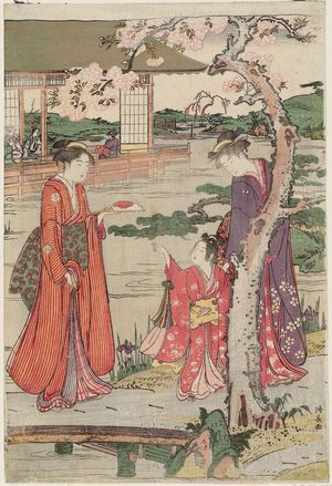 Japanese Print "Picnic in a Daimyô's Garden" by Torii Kiyonaga, 鳥居清長 (Torii Kiyonaga)