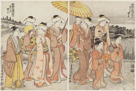 Torii Kiyomasa: The Shrine of Benzaiten at Shinobazu (Shinobazu Benzaiten), from the series Visiting the Shrines of the Seven Gods of Good Fortune in Edo (Edo Shichifukujin mairi) - ボストン美術館