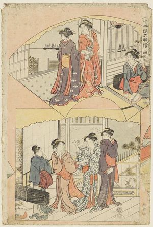 勝川春潮: No. 4, from the series Twelve Months in Six Sheets (Jûni kô rokumai tsuzuki) - ボストン美術館