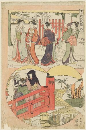 Katsukawa Shuncho: No. 6, from the series Twelve Months in Six Sheets (Jûni kô rokumai tsuzuki) - Museum of Fine Arts