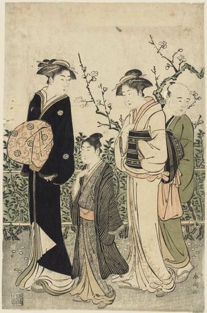 Katsukawa Shuncho: Viewing Plum Blossoms - Museum of Fine Arts
