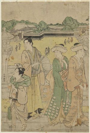 Katsukawa Shuncho: Visiting the Fudô Temple - Museum of Fine Arts