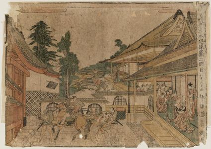 Kitao Masayoshi: Act II (Nidanme), from the series Perspective Pictures of the Storehouse of Loyal Retainers, a Primer (Uki-e Kanadehon Chûshingura) - Museum of Fine Arts