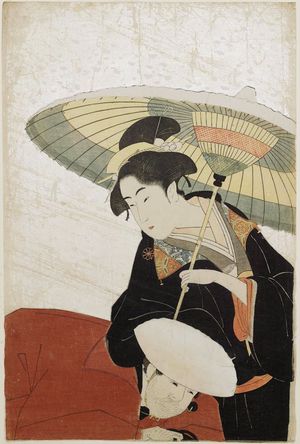 Eishosai Choki: Woman and Servant in Snow. 2nd edition. - Museum of Fine Arts