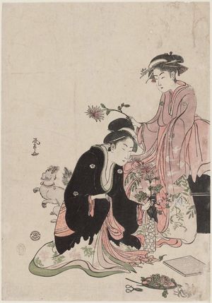 Hôgokujin Fûyô: Two women arranging flowers - Museum of Fine Arts