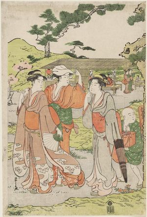 Hosoda Eishi: Viewing Cherry Blossoms at Asuka Hill - Museum of Fine Arts