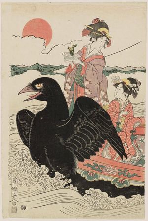 Utagawa Toyokuni I: Women in a Crow Boat at New Year Sunrise - Museum of Fine Arts
