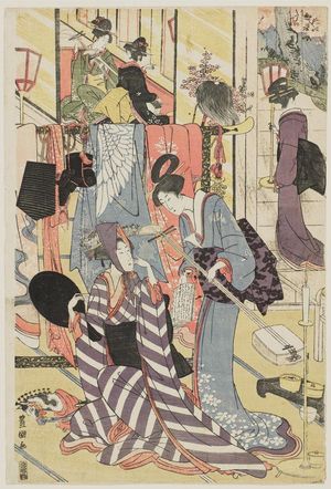 Utagawa Toyokuni I: Women Putting on Costumes - Museum of Fine Arts