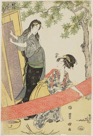 Utagawa Toyokuni I: Women Washing Clothing - Museum of Fine Arts