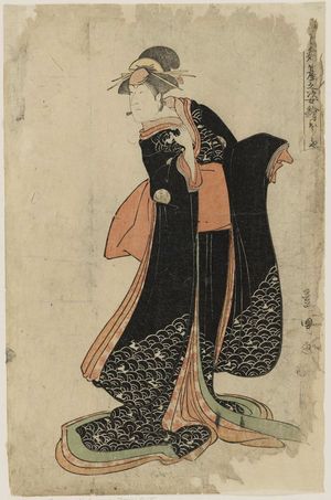 Utagawa Toyokuni I: Ômiya (Actor Nakayama Tomisaburô) as Miyagino, from the series Portraits of Actors on Stage (Yakusha butai no sugata-e) - Museum of Fine Arts