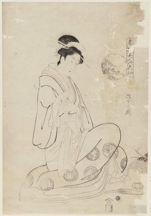 Hosoda Eishi: Konosato of the Takeya, from the series Beauties of the Yoshiwara as Six Floral Immortals (Seirô bijin Rokkasen) - Museum of Fine Arts