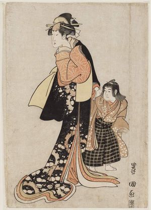 Utagawa Toyokuni I: Actor and Boy - Museum of Fine Arts