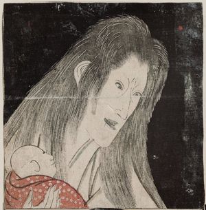 歌川豊国: Actor Onoe Matsusuke as a female ghost, cut from a sheet showing Matsusuke in various roles - ボストン美術館