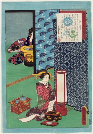 Utagawa Kunisada: No. 31, Kumoi, from the series An Excellent Selection of Thirty-six Noted Courtesans (Meigi sanjûroku kasen) - Museum of Fine Arts